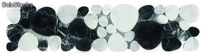 Carrelages de bordure de Pierre circulaire de marbre noir et blanc. - Photo 2