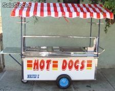 carrito de hotdog y hambuerguesas