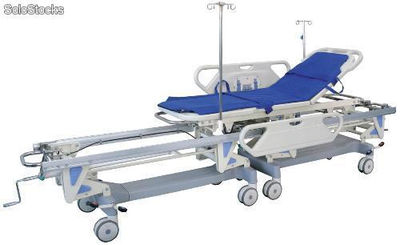 Carro camilla para transporte de paciente de una a otra para operacion