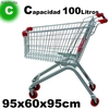 Carro Comercial para Supermercados (95x60x95cm) Capacidad 100Litros.