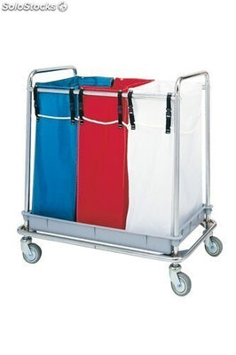 Carro cromado con 3 bolsas para el transporte de ropa - Sistemas David