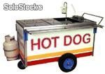 Carro de hot dogs con freidora