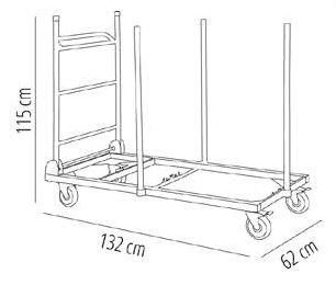 Carro para mesas plegables rectangulares hasta 120 cm - Foto 2