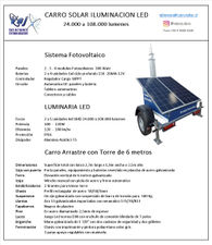 Carro solar con torre iluminacion led