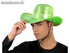 Cart. Sombrero cowboy lentejuelas verde