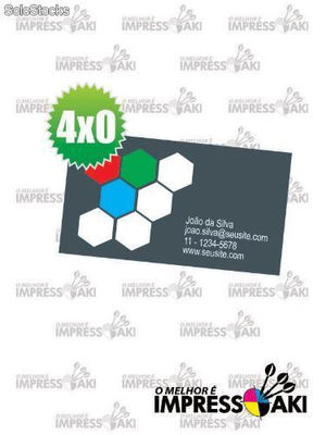 Cartão de visita - 4 x 0 cor - papel couche 250g - 1000 unidades