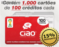 Cartão telefônico 100 créditos