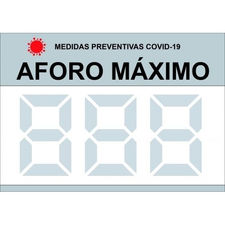 Cartel adhesivo &quot;aforo máximo&quot; 10 und. Ferko f-617