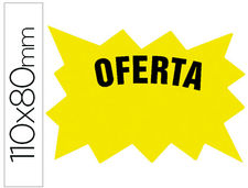 Cartel cartulina etiqueta marcaprecios amarillo fluorescente 110x80 mm -bolsa de