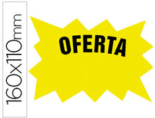 Cartel cartulina etiquetas marcaprecios amarillo fluorescente 160x110 mm -bolsa