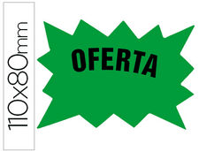 Cartel cartulina etiquetas marcaprecios verde fluorescente 110x80 mm -bolsa de
