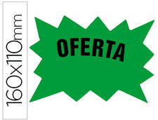 Cartel cartulina etiquetas marcaprecios verde fluorescente 160x110 mm -bolsa de