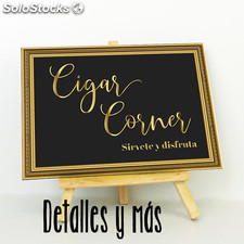 Cartel Cigar Corner. Carteles para bodas