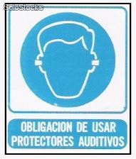 Cartel de señalizacion obligaciòn usa protectores auditivos