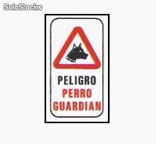 Cartel de señalizacionpeligro perro guardian