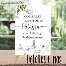 Cartel Instagram Personalizado línea &quot;forest&quot;. Carteles personalizados para boda