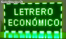 Cartel luminoso LED programable electrónico 64x32 cm Verde.