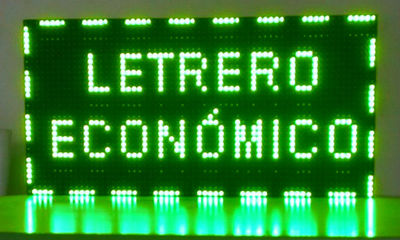 Cartel luminoso LED programable electrónico 64x32 cm Verde.
