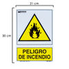 Cartel Peligro De Incendio 30x21 cm.