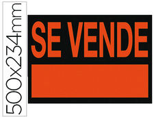 Cartel plastico &quot;se vende&quot; rojo fluorescente -500X234 mm