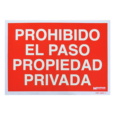 Cartel Prohibido El Paso Propiedad Privada 30x42 - Foto 2