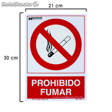 Cartel Prohibido Fumar 30x21 cm.