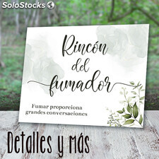 Cartel Rincón del fumador &quot;forest&quot;. Carteles para bodas