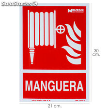 Cartel / Señal Fluorescente Manguera 30x21 cm.