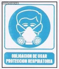 Cartel señalizacion obligacion de usar protecciòn respiratoria