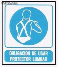 Cartel señalizacion obligaciòn de usar protector lumbar