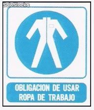 Cartel señalizacion obligacion de usar ropa de trabajo