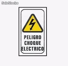 Cartel señalizacion peligro choque electrico