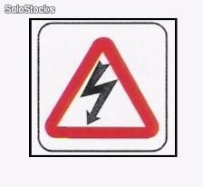 Cartel señalizacion peligro choque electrico (pictograma)