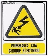 Cartel señalizacion riesgo de choque electrico