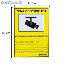 Cartel Zona Videovigilada 30x21 cm.