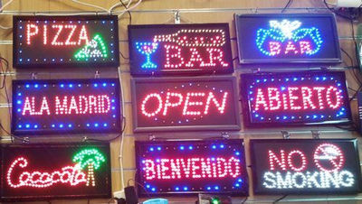 Carteles led Luminosos, Open, no Smoting, Abierto, Bienvenido, Bar..., ect