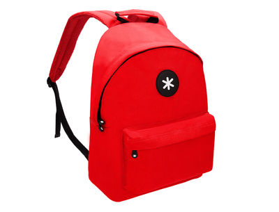 Cartera antartik mochila con asa y bolsillos con cremallera color rojo - Foto 4