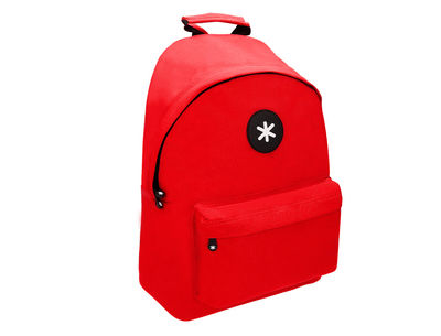 Cartera antartik mochila con asa y bolsillos con cremallera color rojo - Foto 3