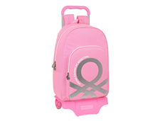 Cartera escolar con carro safta 300X140X460 mm benetton flamingo pink