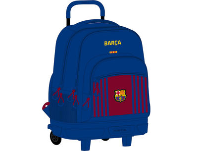 Cartera escolar safta f.c. Barcelona 1 equipacion 21/22 con carro mochila grande