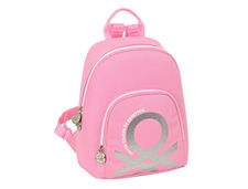 Cartera escolar safta mini mochila 250X130X300 mm benetton flamingo pink