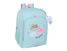 Cartera escolar safta mochila adaptable a carro 310X140X410 mm glowlab kids nube