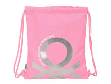 Cartera escolar safta saco plano 350X10X400 mm benetton flamingo pink