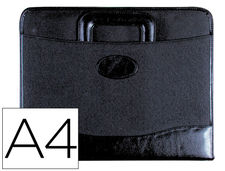 Cartera portadocumentos 35-921 negra 360x285 mm con asa 4 anillas 40 mm