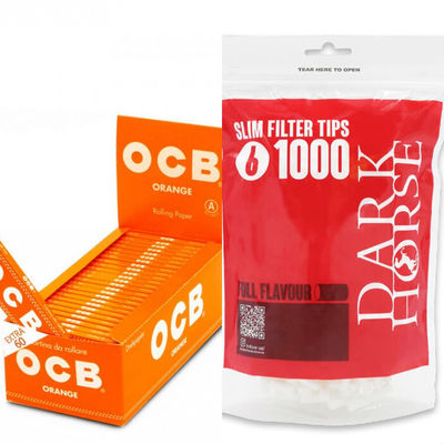 Cartine ocb orange arancioni corte (70mm) box 50 libretti + 3000 Filtri Slim 6mm