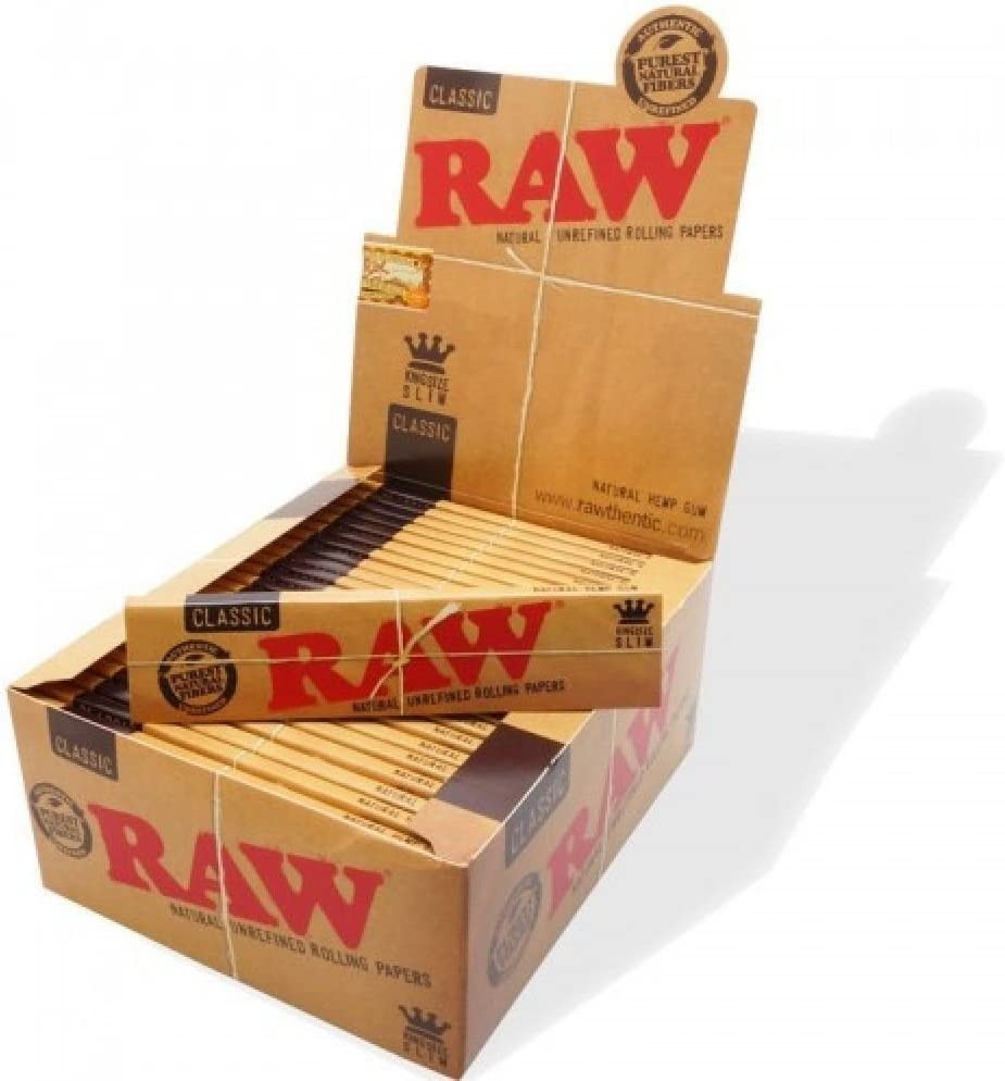 Cartine Raw Classic King Size (110x44mm) Slim Long - Confezione da 50  libreti