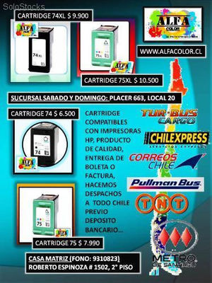Cartucho Alternativo Compatible HP 75 XL (8ml por color / 24ml) Alfacolor