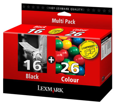 Cartucho original Pack lexmark 16+26 negro y color 80d2126 envío gratis
