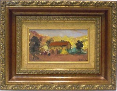 Casa de campo | Pinturas de paisajes en óleo sobre tabla