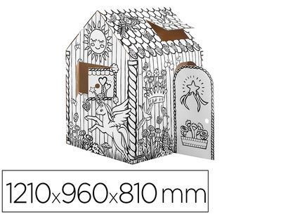 Casa de juego bankers box playhouse unicornio para pintar fabricada en carton